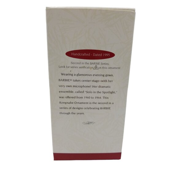 Barbie Solo in the Spotlight Ornament With Microphone Stand 1995 Hallmark - Picture 3 of 9